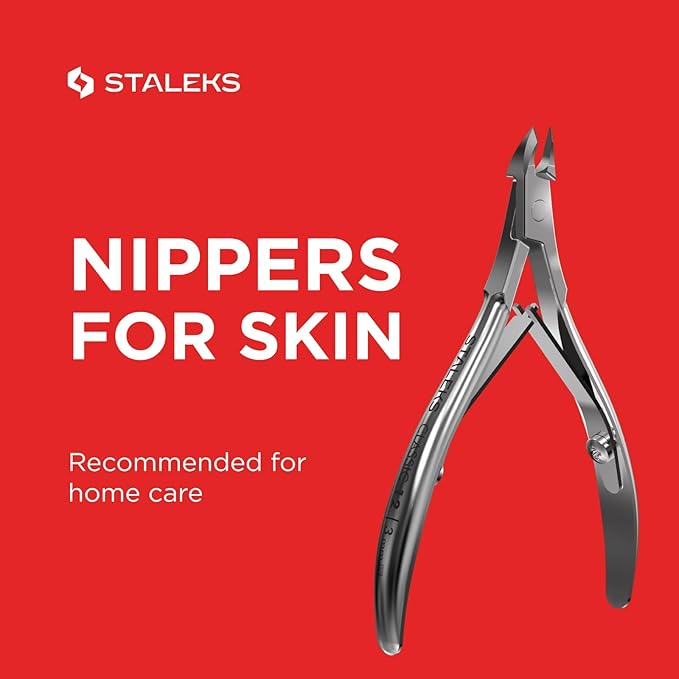 Staleks Classic 12 Cuticle Nippers – 3mm Blade – Stainless Steel – Compact Design – for Home Manicure & Pedicure