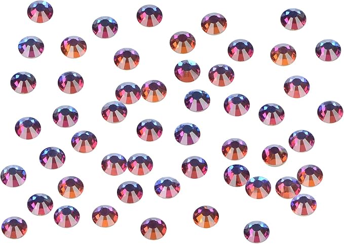 2880PCS Art Nail Rhinestones Non Hotfix Glue Fix Round Crystals Glass Flatback for DIY Jewelry Making with one Picking Pen (ss6 2880pcs, Blue Volcanic)