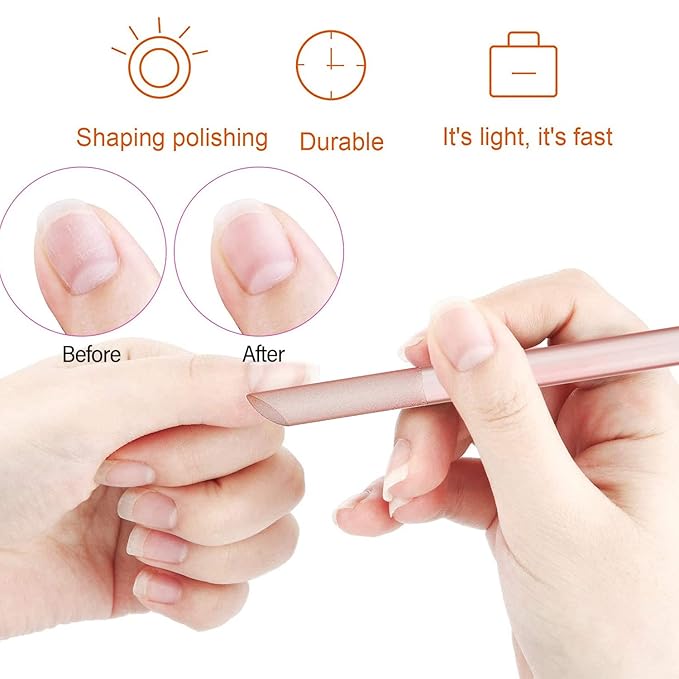 SILPECWEE 3 Pieces Glass Cuticle Pusher Glass Nail File Crystal Glass Cuticle Stick Set Double Sided Cuticle Remover Tool Cuticle Tools for Nails Manicure Pedicure Precision Filing