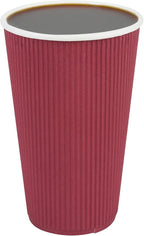 Restaurantware Ripple Wall Coffee Cups 500 Count 16 Ounce Insulated Crimson by Restaurantware