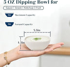5 OZ Sauce Bowls, Unbreakable Plastic Ramekins, Dishwasher Safe Wheat Straw - Image 2