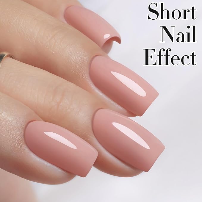 Double Rhythm Gel Polish 15ML Jelly Sheer Pastel Light Milky Color Pearl White Bottle 1 PC 0.5 OZ Full Size Nail Art Salon at Home (Milky Pink-D1116)