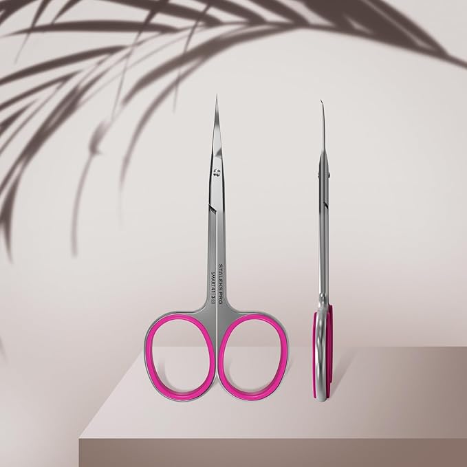 Staleks Professional Cuticle Scissors – Manicure Scissors, Stainless Steel, Extra Fine Curved Blades – Smart 41 Type 3 SS-41/3