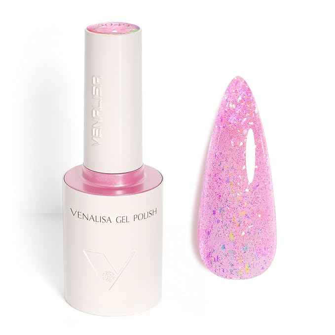 VENALISA Pink Glitter Gel Nail Polish 1 Pcs 10ML Soak Off Salon Manicure DIY at Home Nail Art For Girls Women