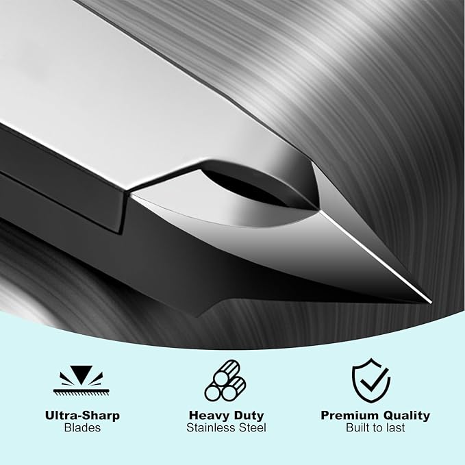 Cbiumpro 5-Pack Cuticle Trimmer Set with Pusher, Cutter, Scraper, Nipper, Clipper, Professional Stainless Steel Cuticle Remover Tools Kit for Fingernails & Toenails - with Case