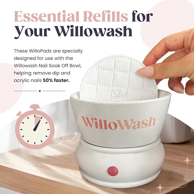 Willowash Electric Nail Soaking Bowl and Willopad Refills Bundle