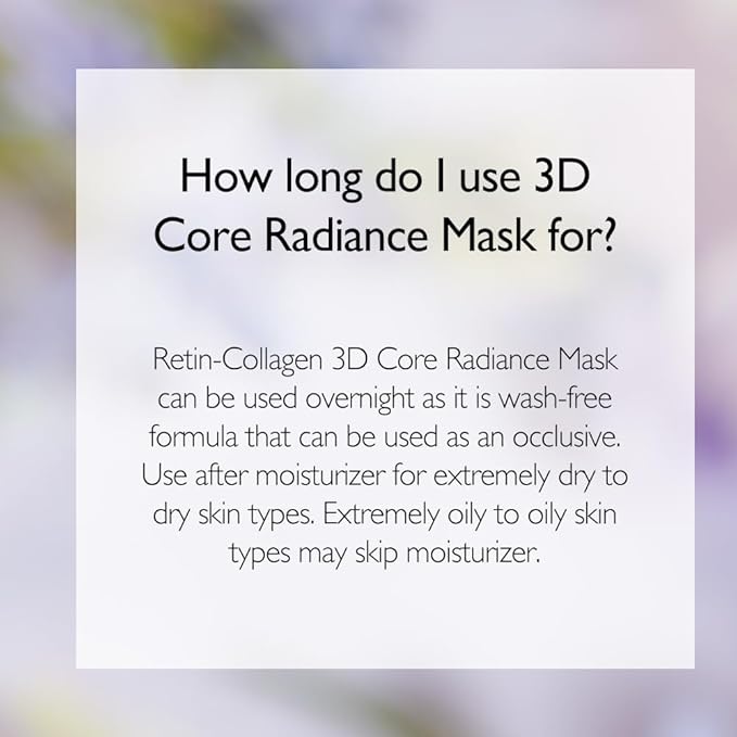 Fraijour Retin-Collagen 3D Core Radiance Mask – Firming Wash-Off Mask with Peptides & Bakuchiol, Tightens & Nourishes Skin, Restores Radiance & Glow, For All Skin Types, 2.54 fl.oz.