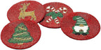 Folkulture Cute Coasters, Waterproof, Boho Table Décor | Holiday Magic Beaded - Image 2
