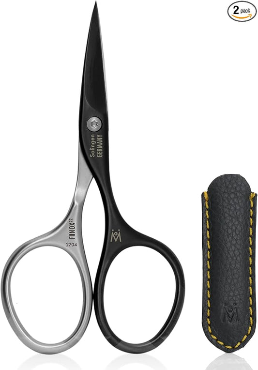 GERMANIKURE Professional Nail Cutter Scissors - Self-Sharpening FINOX22 Titanium Coated Stainless Steel Manicure Tools in Leather Case - Ethically Made in Solingen Germany - 2704
