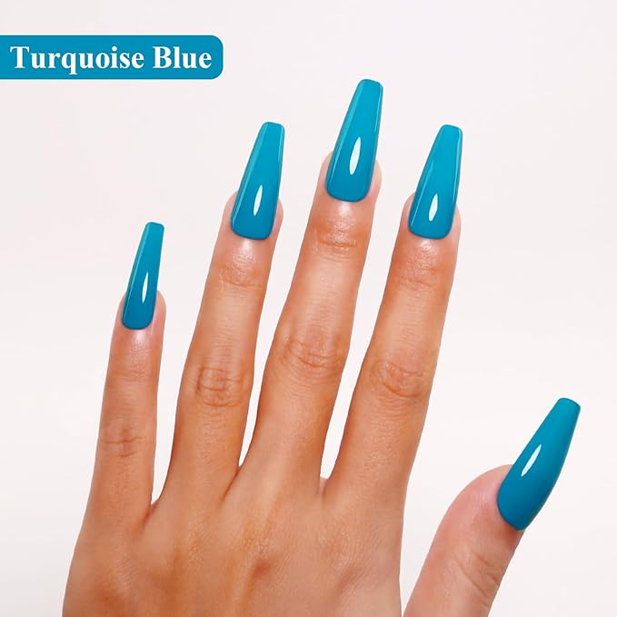Imtiti Blue Gel Nail Polish, 15ML Turquoise Blue Gel Polish Autumn Winter Gel Nail Kit