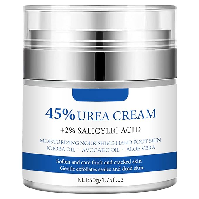 Urea Cream 45% Plus 2% Salicylic Acid, Callus Remover Foot Moisturizer Hand Foot Cream For Dry Cracked Feet from Toes to Heels Elbows Knees Softens Skin Exfoliates Dead Skin Smoothing Skin