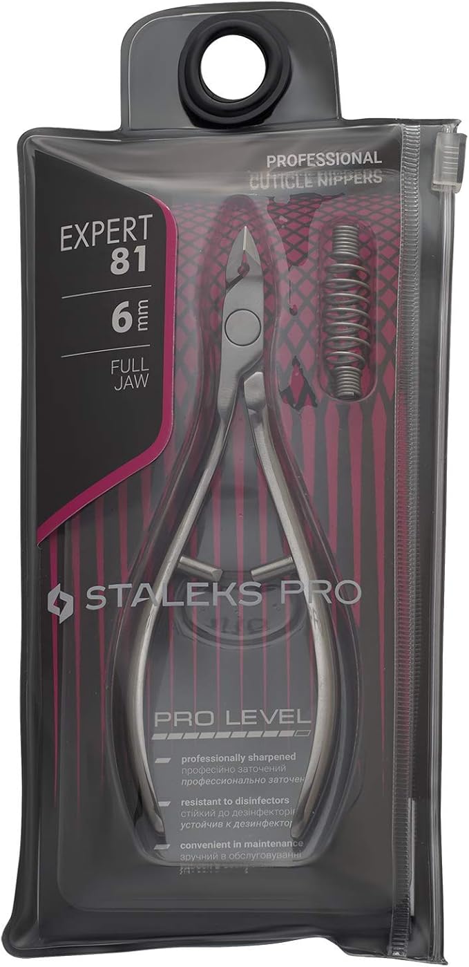 STALEKS PRO Expert 81 6mm Professional Cuticle Nippers – Stainless Steel Skin Nippers for Manicure