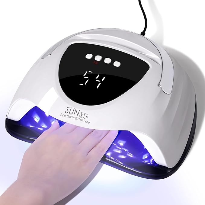 Professional 288W UV/LED Nail Lamp with Smart Sensor, 63 LED Beads UV Light for Gel Nails, 4 Timer Settings, Portable Handle Fast Curing Gel Nail Dryer for Gel Polish, Salon & Home Use