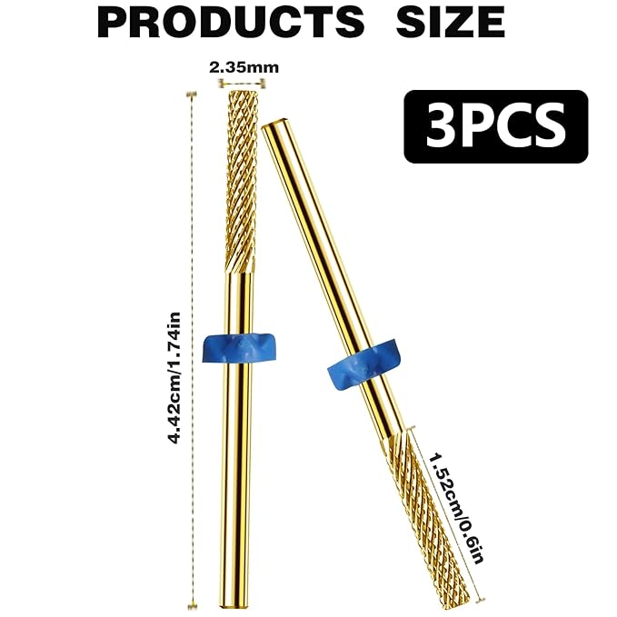 3Pcs Cuticle Bit for Nail Drill Carbide Nail Drill Bits, Nail Tech Supplies Bits for Nail Drill for Exfoliating Dead Skin, Electric Cuticle Drill Bits for Nails Drill Bits Nail Tech for Cleaning Nails