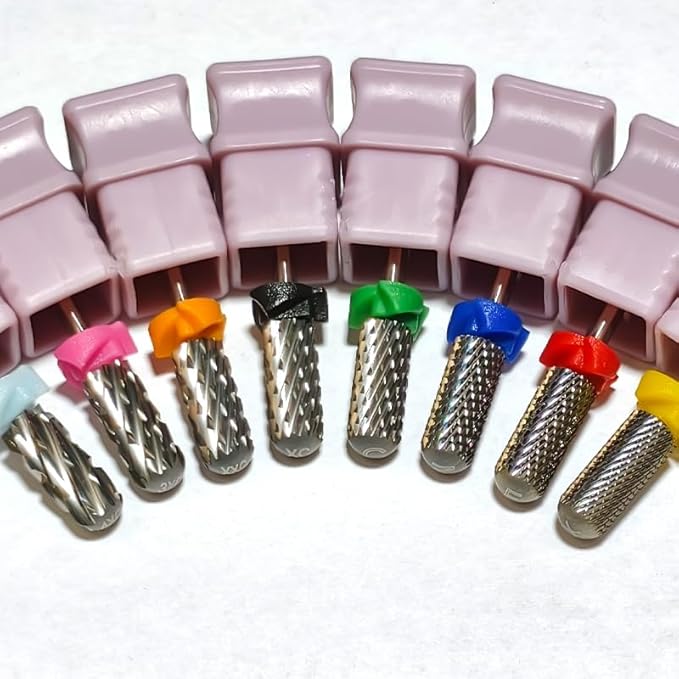 Super Cut Small Barrel 3/32'' Safety Tungsten Nail Drill Bits, Remove Gel Fast, Right handed, Manicure Cuticle Gel Polishing, Aggressive Bits for Professional Technician, Quadruple Coarse.