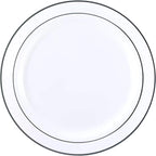 Kaya Elegant Silver & Gold Rim Disposable Pastry Plates - Image 2