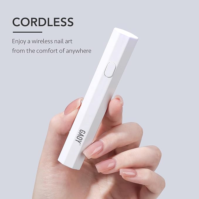 GAOY Handheld UV Light for Gel Nails, Mini Nail Lamp, Portable Cordless Rechargeable, Fast Curing, Octagon White