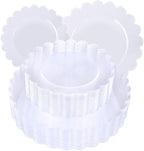 100Pcs Clear Scalloped Plastic Plates by supernal