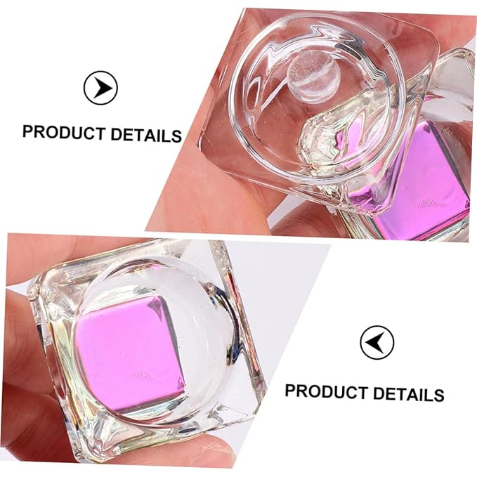 2pcs Nail Art Liquid Cup Crystal Nail Bowls Lid Manicure Soaking Bowl for Home Use