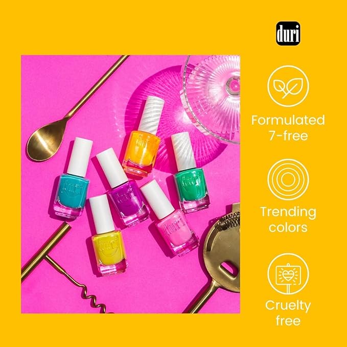 duri Nail Polish, 323 Sangria, Red Metallic Shimmer, Semi Sheer Coverage, Quick Drying, Lasting, 0.45 FL Oz Cosmetics
