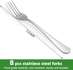 8 Piece Dinner Forks Set, Food-Grade Stainless Steel Forks Silverware, Cutlery - Image 2