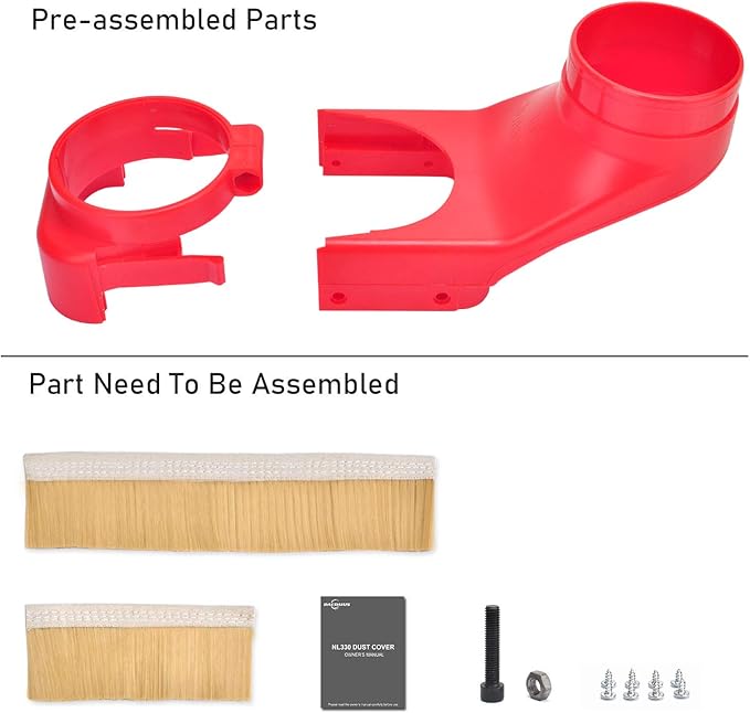 Daedalus NL330 CNC Dust Shoe, 100mm, Red