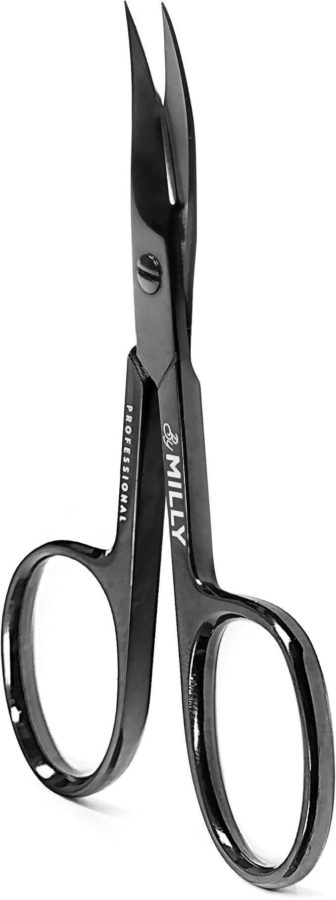 Professional Nail Scissors | High Carbon Stainless Steel | Manicure | Razor Sharp Curved Blade for Women - 100% Stainless Steel Beauty Scissors for Nails (Black)