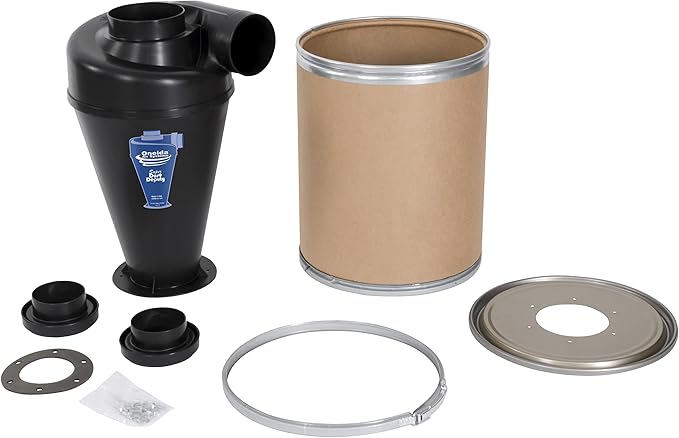 Oneida Air Systems Super Dust Deputy Compact 15 Gallon 4/5 Deluxe Cyclone Kit for for Single Stage 0.5 to 3HP Dust Collectors, Black