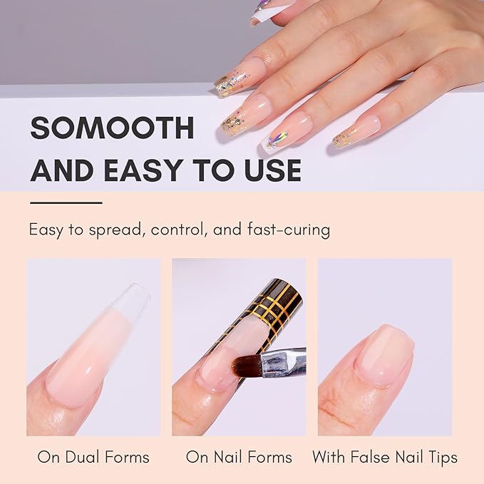Makartt Poly Nail Gel: 50ML Nude Nature Day-dream Classic Colored Gels Builder for Extension Strengthener-Long-Lasting and Easy to Use Supplies for Trendy Design Salon Home Manicure