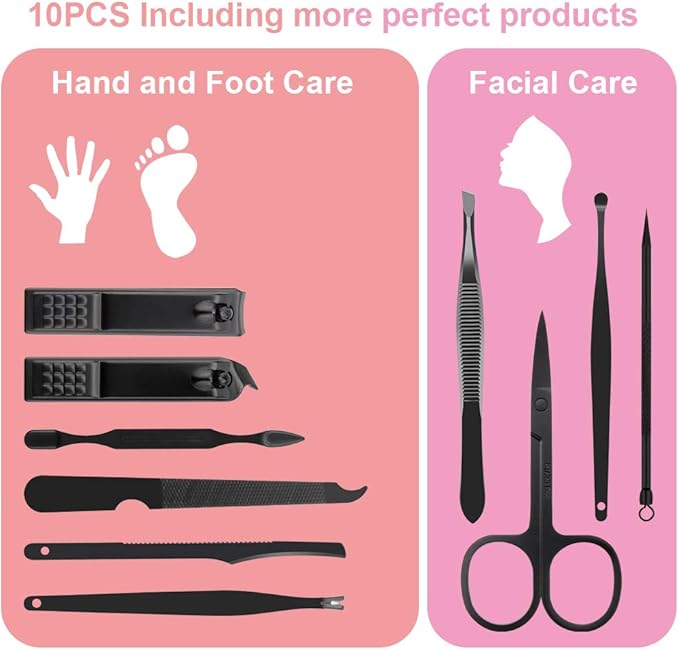 Manicure Kit, OKOM Manicure Set, Mens Grooming Kit, Nail Care Set, Manicure Kit for Men and Women,Nail Kit,Grooming Kit,Nail Clipper Set,Stocking Stuffers,Stocking Stuffers for Teen Boys,Gifts for Men