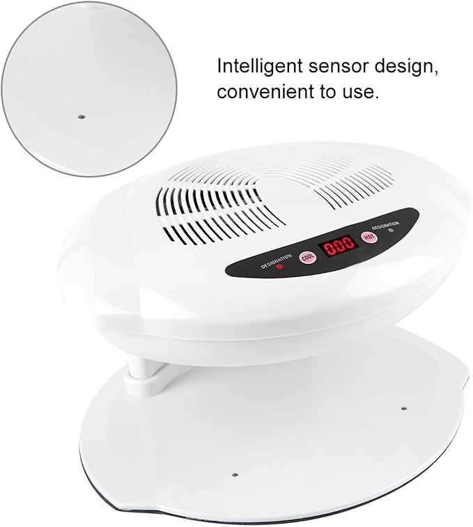 Air Nail Dryer, 2 in 1 400W Cool Warm Nail Air Blow Fan Nail Drying Machine Automatic Sensor Nail Polish Dryer Nail Art Manicure Tool for Salons or Home Use White
