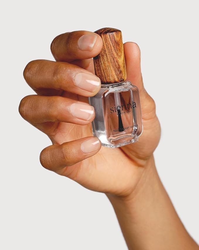 Sienna Byron Bay Essential Duo Base & Top Coat, Natural Nail Polish, Non-Toxic, Long-Lasting, Vegan & Cruelty-Free, No Nano-Particles, 10ml set – .68 fl oz.