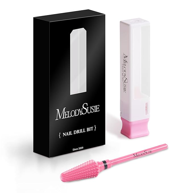 MelodySusie Professional Tornado Nail Drill Bits, 3/32'' Carbide Tungsten Multi-function Bits, Suitable for Manicure Pedicure Cuticle Gel Polishing, Salon Bits, Pink Blossom, Series Bit-X, XC