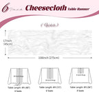6 Pack White Cheesecloth Table Runner, 17 x 108 inch, Semi Sheer Boho Cheese - Image 3