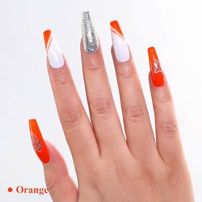 Imtiti Orange Gel Nail Polish, Orange Gel Polish High Gloss Soak Off UV LED Spring Summer Art Manicure Salon DIY Design 10ML