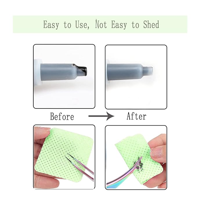 1200PCS Lint Free Nail Wipes Lint Free Wipes, Glue Wipes for Eyelash Extension, Glue Cleaning Wipe Lint Free Non Lint Nail Wipes, Soft Gel Nail Polish Remover Pads Wipes for Lash Extensions (Green)