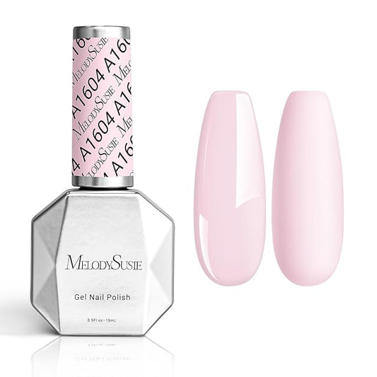 MelodySusie Thick Creamy Pink Gel Nail Polish,0.5fl oz Nails Soak Off UV LED Pastel Pink Gel Polish Gift for Women Nail Art Manicure Salon DIY Nail Design Decoration at Home-A1604