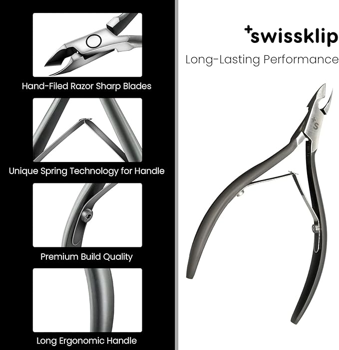 Swissklip Cuticle Trimmer I Best Cuticle Remover I Cuticle Nippers, Cutter, Scissors I Nail Nipper used along with Cuticle Pusher Tool, Cuticle Clippers, Nail Cuticle Trimmer (Pack of 2)