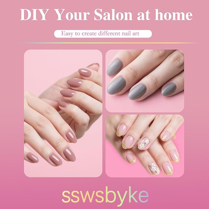 Extra Short Almond Nail Tips, SSWSBYKE 300pcs 15 Sizes Gel Acrylic Nail Tips for Full Cover Pre-Shaped Fake Nails Tips Half Matte Press On Nails for Extension Home DIY Salon