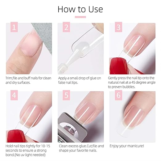 30ML Super Strong Nail Glue for Press Ons, Fake Nail Tips, Acrylic Nails No Uv Light Needed Nail Bond Brush in Nail Glue for Press On Nails Long Lasting Nails Glues for Beginners DIY Home