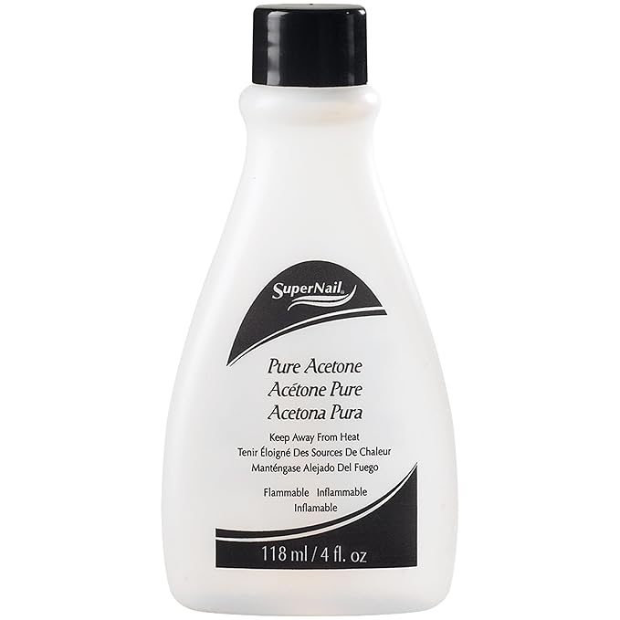SuperNail Pure Acetone Nail Polish Remover – Fast-Acting Gel Polish Remover for Nails, Acrylic & Dip Powder Nails, 4 fl oz