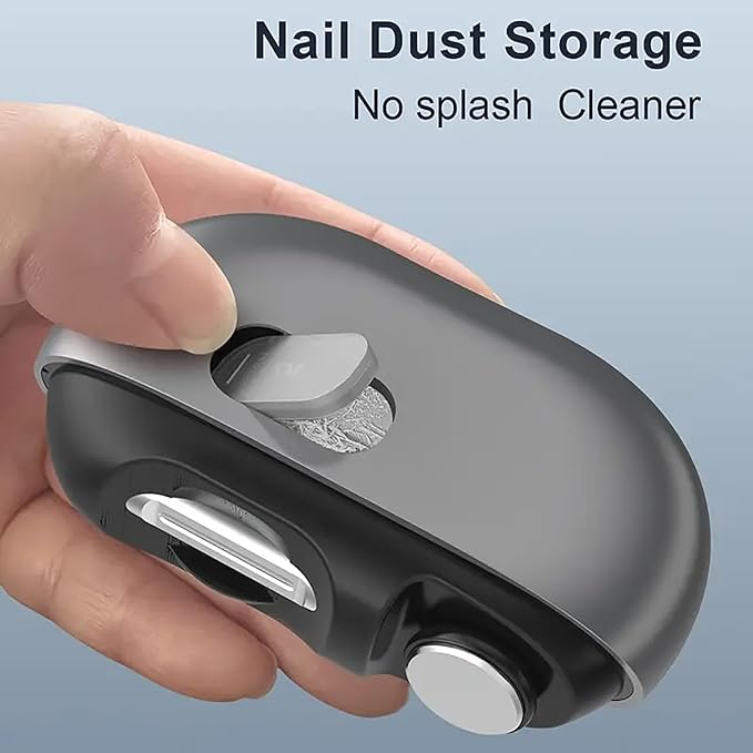 Nail Clipper - 2026 Smart Nail Clippers for Seniors, Electric Nail Clippers with LED Light, Painless Toenail Trimmer for Thick Nails, Arthritis, and Low Vision, Easy Trimming and Cleanup (Gray, 1 pc)