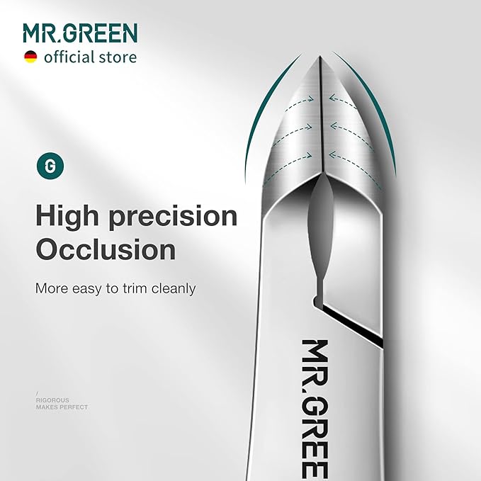 MR.GREEN Cuticle Nippers Nail Manicure Scissors Cuticle Clippers Trimmer Dead Skin Remover Stainless Steel Cutters Beauty Tool With Pusher (Mr-1028+Pusher)