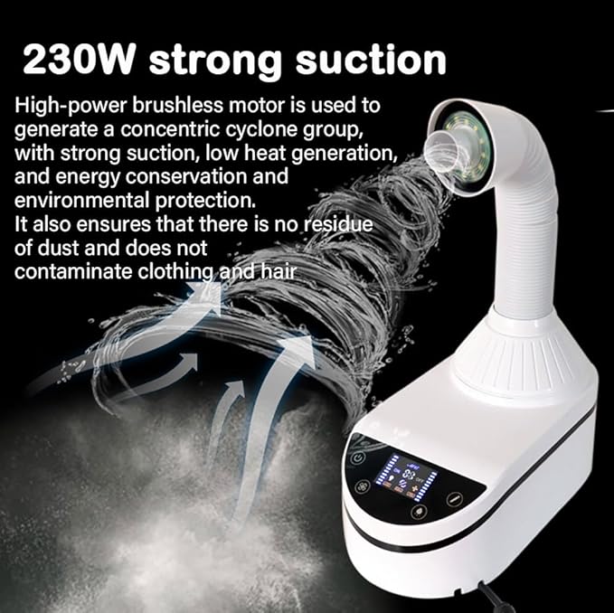 Nail Dust Collector 230W with LED Light 100-230V Multifunctional Nail Dust Extractor for Acrylic Gel Nails Polishing, Nail Salon (The machine without polishing drill)