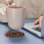 6 Pcs Donut Funny Leather Coasters - Image 7