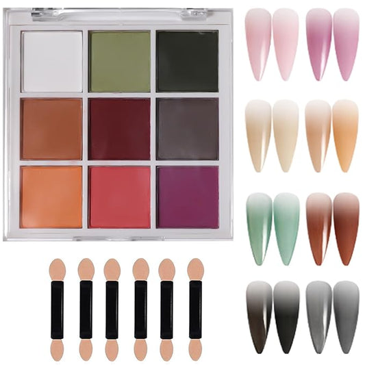 9 Color Nail Pigment Powder Set for Vibrant Ombre,Glitter Nail Art DIY Manicure Accessories Kit with Long-Lasting Shades