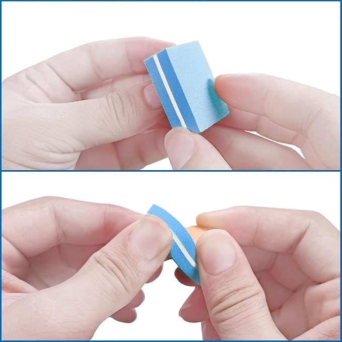 Nail Buffers (50 Pack), Mini Buffer Block Nail File for Acrylic Nails and Natural Nails, 100/180 Grit Nail Buffer Block Bulk Buffing Blocks for Nail Buff Professional Manicure File Blocks Set Blue