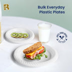R-kay 100 Pack 9 Inch Plastic Plates Disposable - Image 4