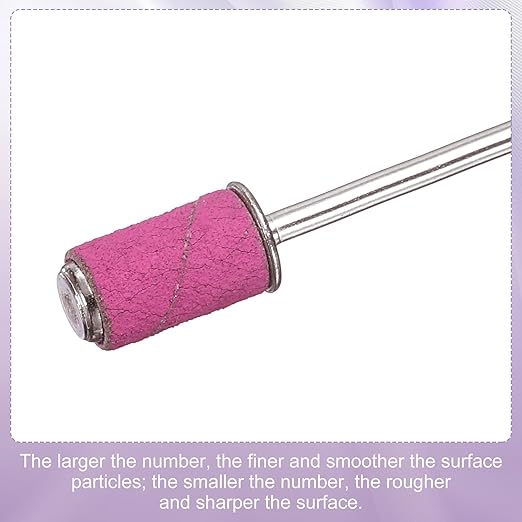 HARFINGTON 100pcs Small Sanding Bands 120 Grit for Nail Drill Bits Mini Sanding Band for Nails Gel Manicures Pink