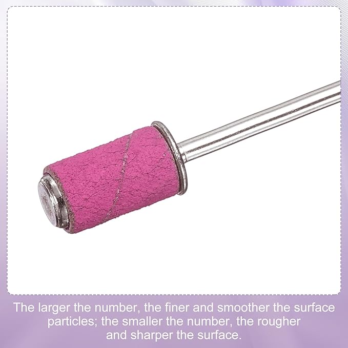 HARFINGTON 100pcs Small Sanding Bands 80 Grit for Nail Drill Bits Mini Sanding Band for Nails Gel Manicures Pink